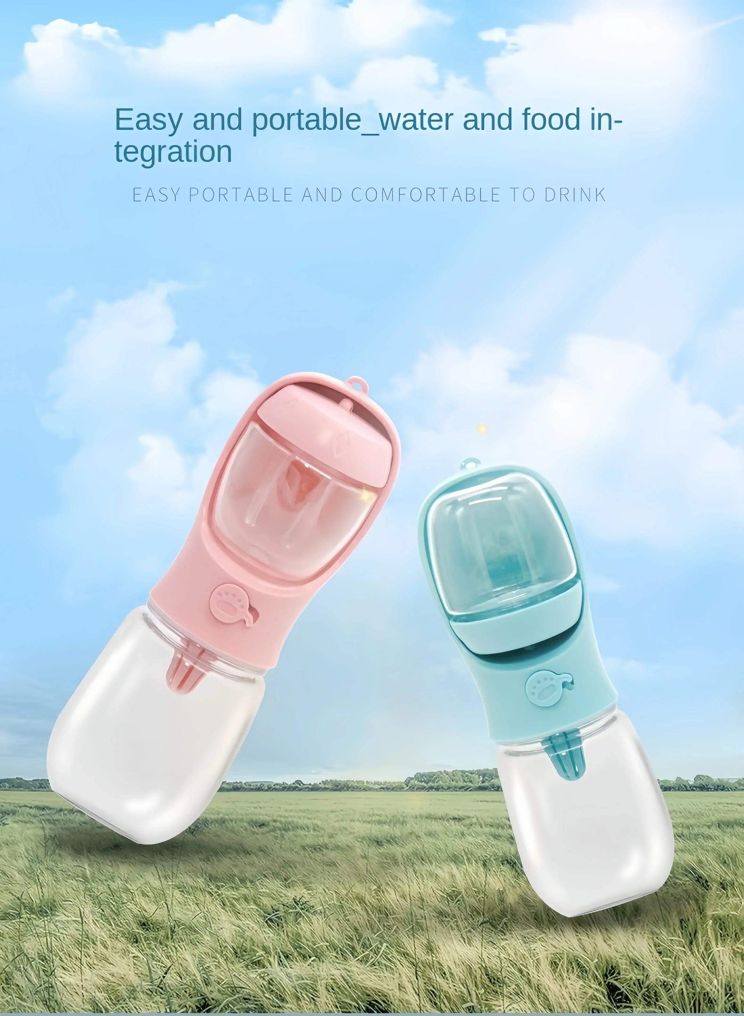 Portable Pet Bottle with Food Storage for Outdoors - Sublake 