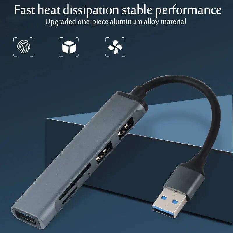 8-in-1 Type‑C USB Hub with USB 3.0 & SD Card Slots - Sublake 