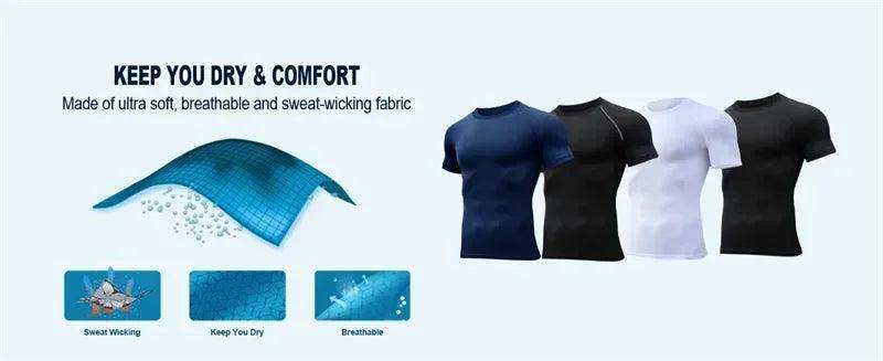 Men's Compression Short Sleeve Gym Fitness Running Shirt - Sublake 