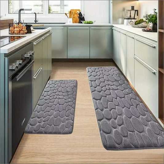 Soft Anti-Skid Kitchen Mat – Cobblestone Design, Washable & Absorbent - Sublake 