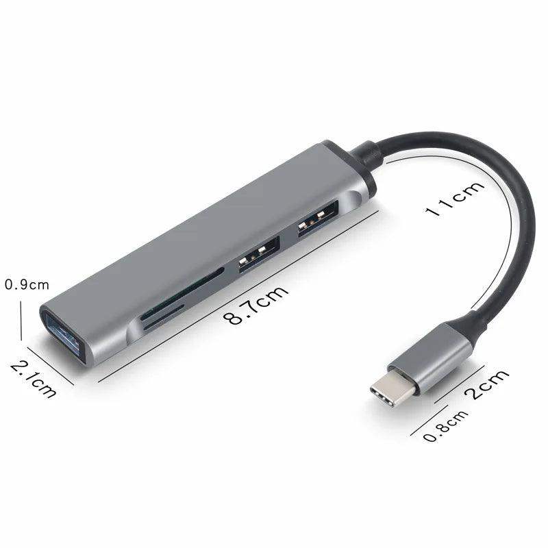 8-in-1 Type‑C USB Hub with USB 3.0 & SD Card Slots - Sublake 