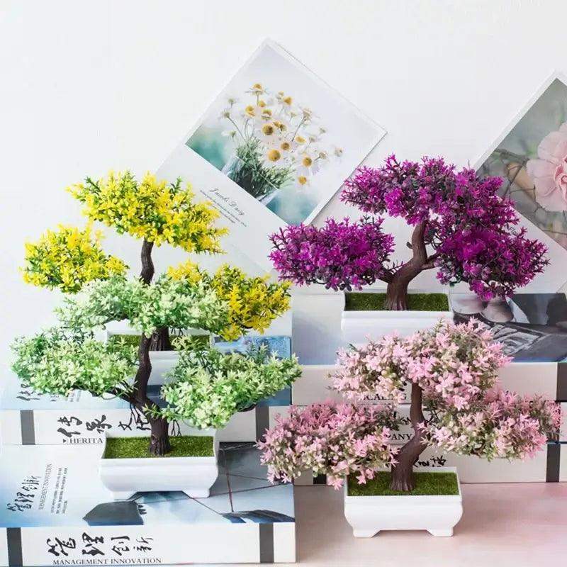 Artificial Plants Bonsai Small Tree Pot Fake Plant Flowers Potted Ornaments For Home Room Table Decoration Hotel Garden Decor - Sublake 