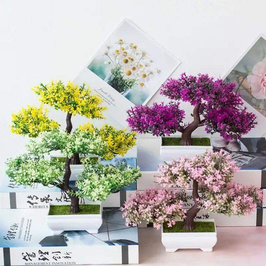Artificial Plants Bonsai Small Tree Pot Fake Plant Flowers Potted Ornaments For Home Room Table Decoration Hotel Garden Decor - Sublake 