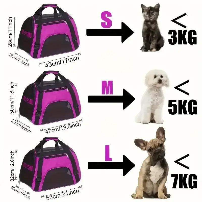 Portable Foldable Pet Travel Carrier Bag Mesh Safe - Sublake 
