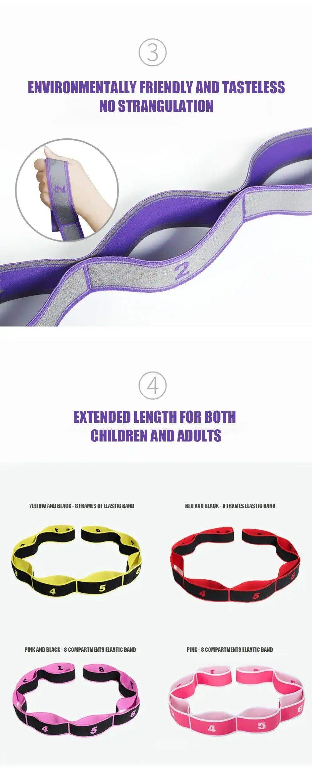 Unisex Elastic fitness, Gym & Yoga Resistance Stretch Band - Sublake 