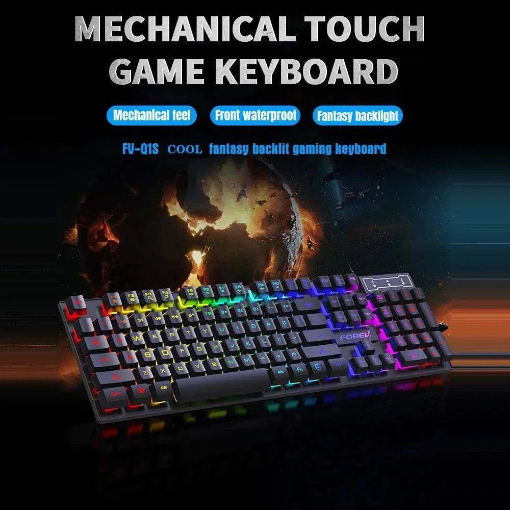 104‑Key Backlit Mechanical Keyboard & Wired Mouse Set - Sublake 