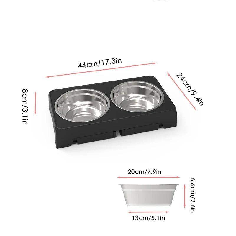Elevated Dog Feeder with Adjustable Stand & Stainless Steel Bowls - Sublake 