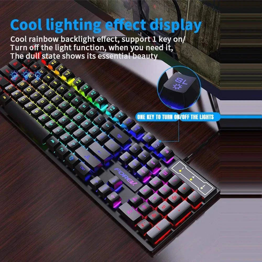 104‑Key Backlit Mechanical Keyboard & Wired Mouse Set - Sublake 