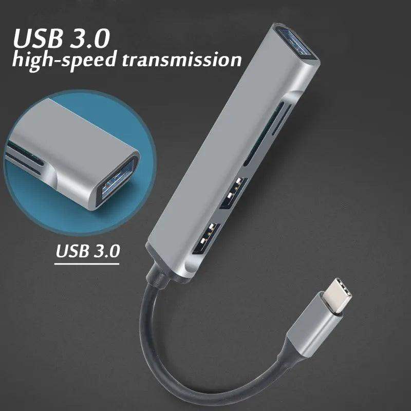 8-in-1 Type‑C USB Hub with USB 3.0 & SD Card Slots - Sublake 