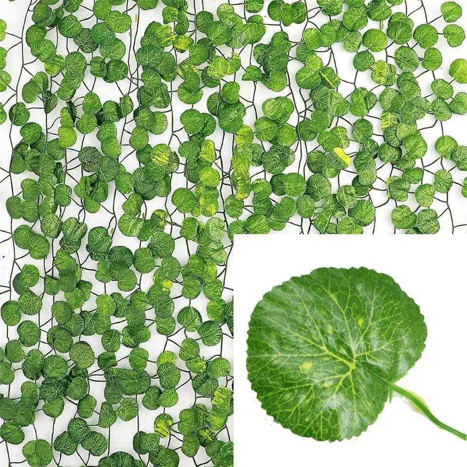 11M Artificial Plant Green Ivy Leaf Garland Fake Plant Creeper Hanging Vine Outdoor DIY Garden Wall Wedding Party Home Decor - Sublake 