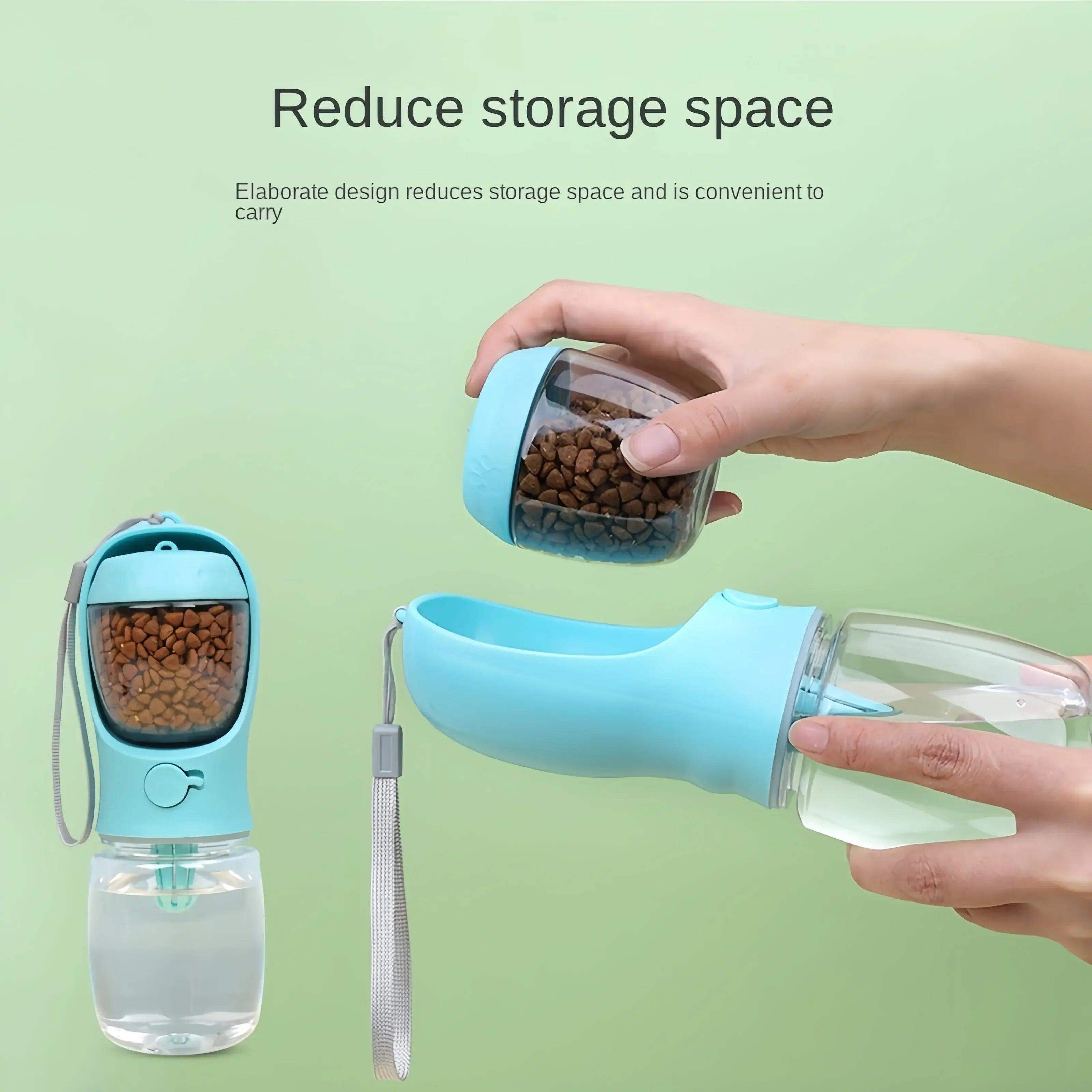 Portable Pet Bottle with Food Storage for Outdoors - Sublake 