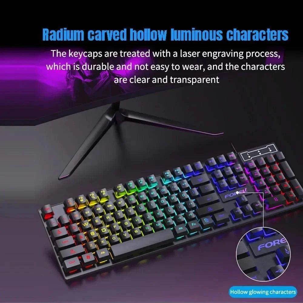 104‑Key Backlit Mechanical Keyboard & Wired Mouse Set - Sublake 