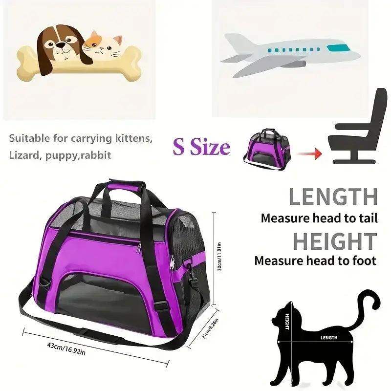 Portable Foldable Pet Travel Carrier Bag Mesh Safe - Sublake 