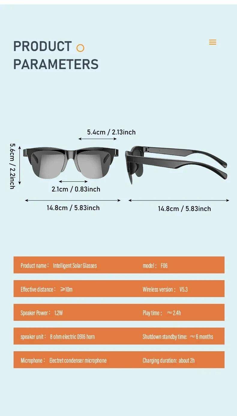 Unisex Smart Bluetooth Sunglasses with Call & UV Protection - Sublake 