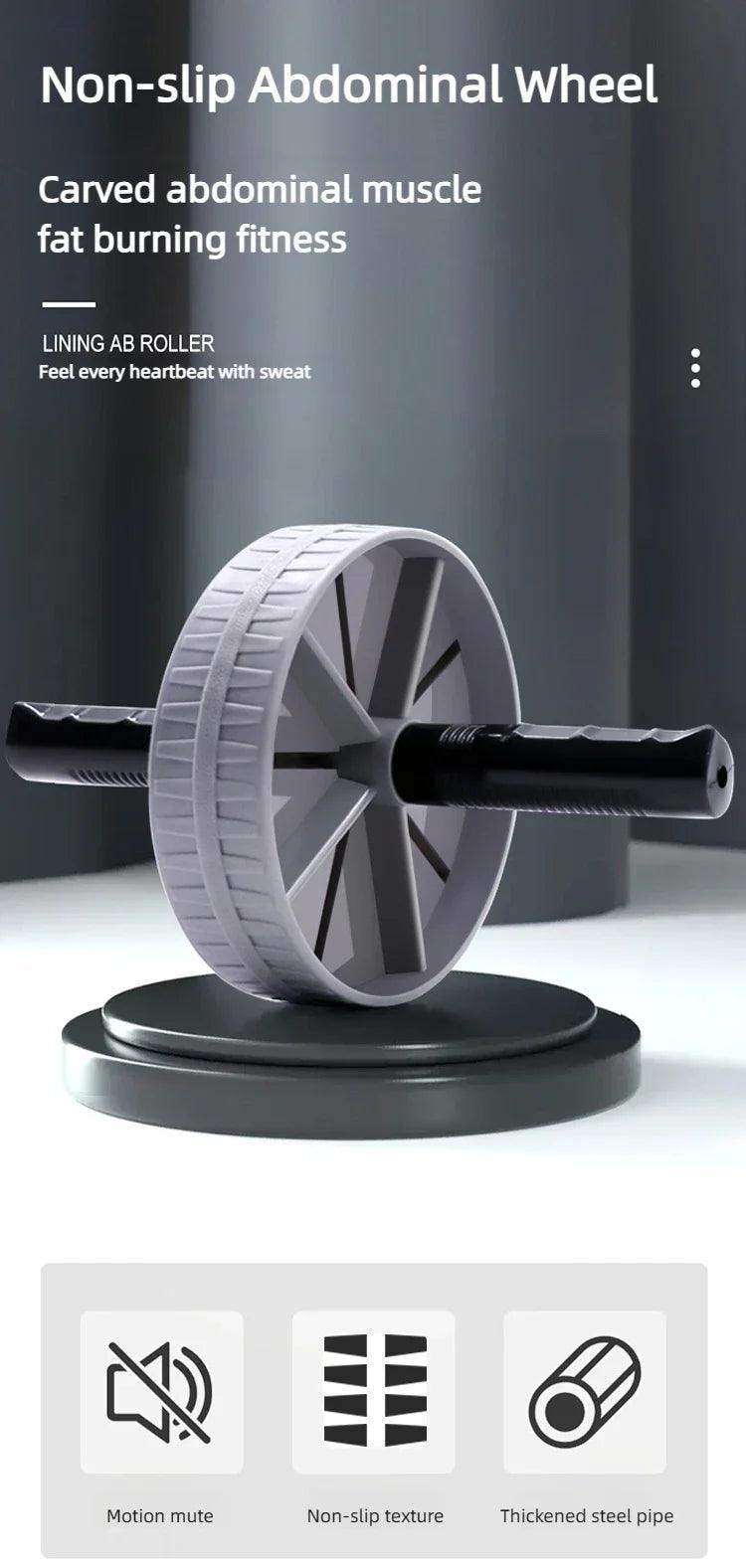 Single-Wheel Silent Ab Roller with Grip Design - Sublake 