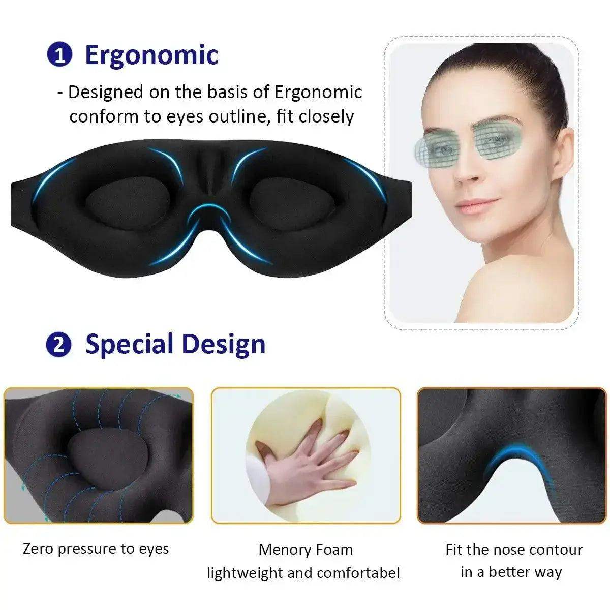 3D Eye Mask for Sleeping with Light-Blocking Design - Sublake 