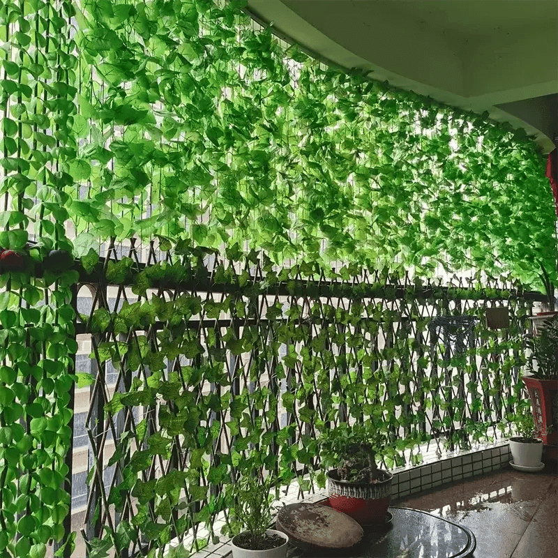 11M Artificial Plant Green Ivy Leaf Garland Fake Plant Creeper Hanging Vine Outdoor DIY Garden Wall Wedding Party Home Decor - Sublake 