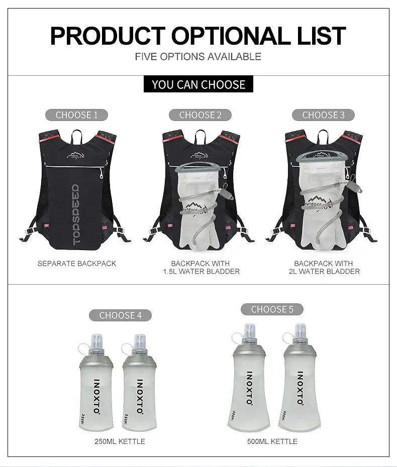 INOXTO Trail Running Ultra Light 5L Hydration Backpack - Sublake 