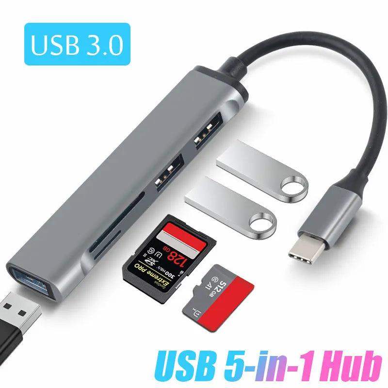 8-in-1 Type‑C USB Hub with USB 3.0 & SD Card Slots - Sublake 
