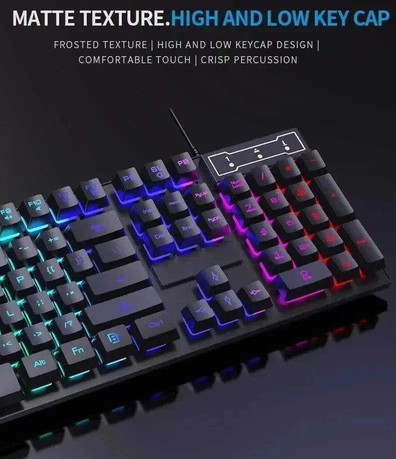 104‑Key Backlit Mechanical Keyboard & Wired Mouse Set - Sublake 
