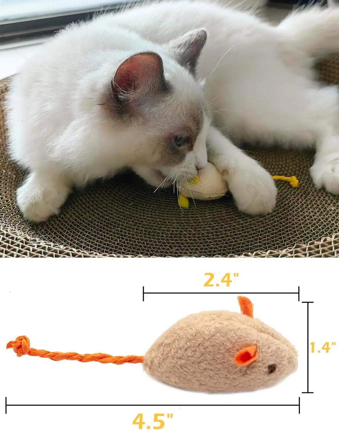 Premium Interactive Cat Rattle Mice Toys with Catnip - Sublake 