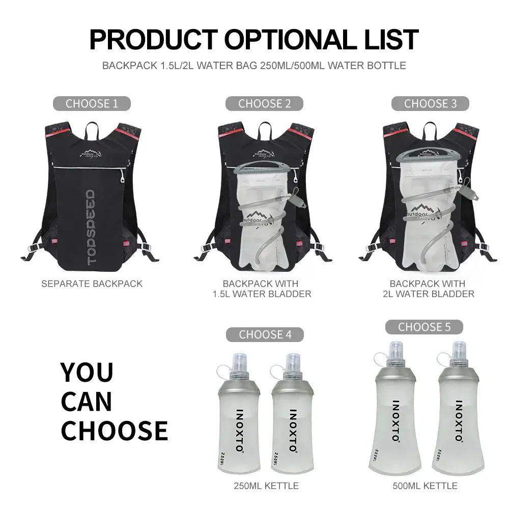 INOXTO Trail Running Ultra Light 5L Hydration Backpack - Sublake 