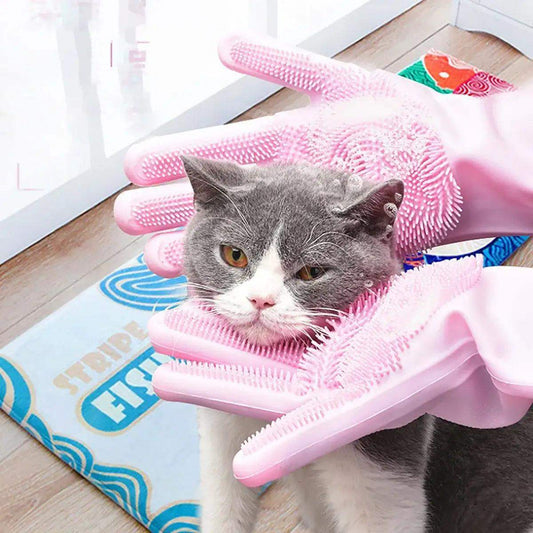 Pet Grooming Gloves for Dogs & Cats – Bathing & Hair Removal - Sublake 