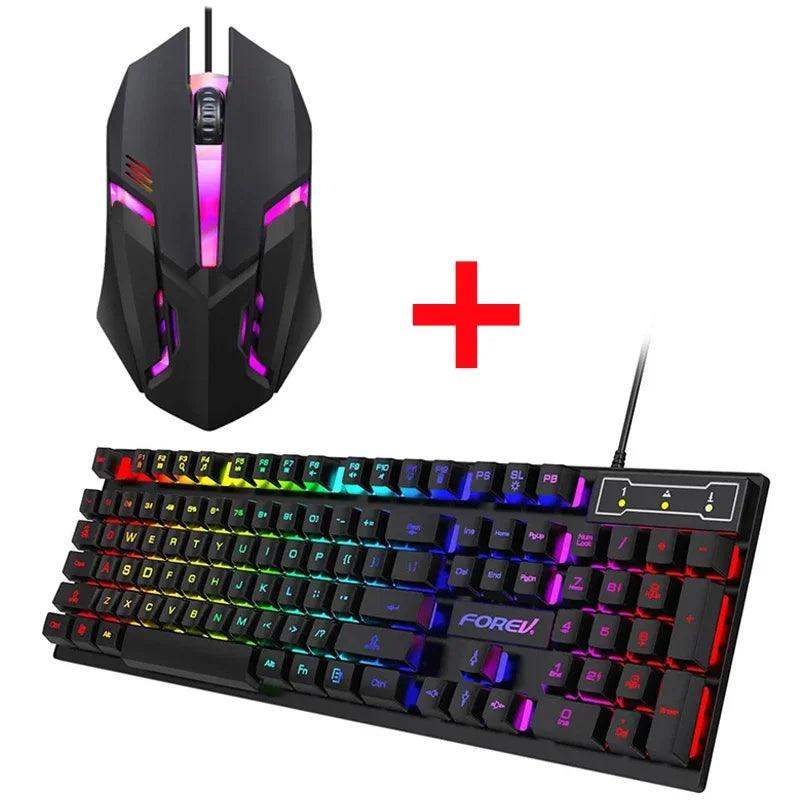 104‑Key Backlit Mechanical Keyboard & Wired Mouse Set - Sublake 