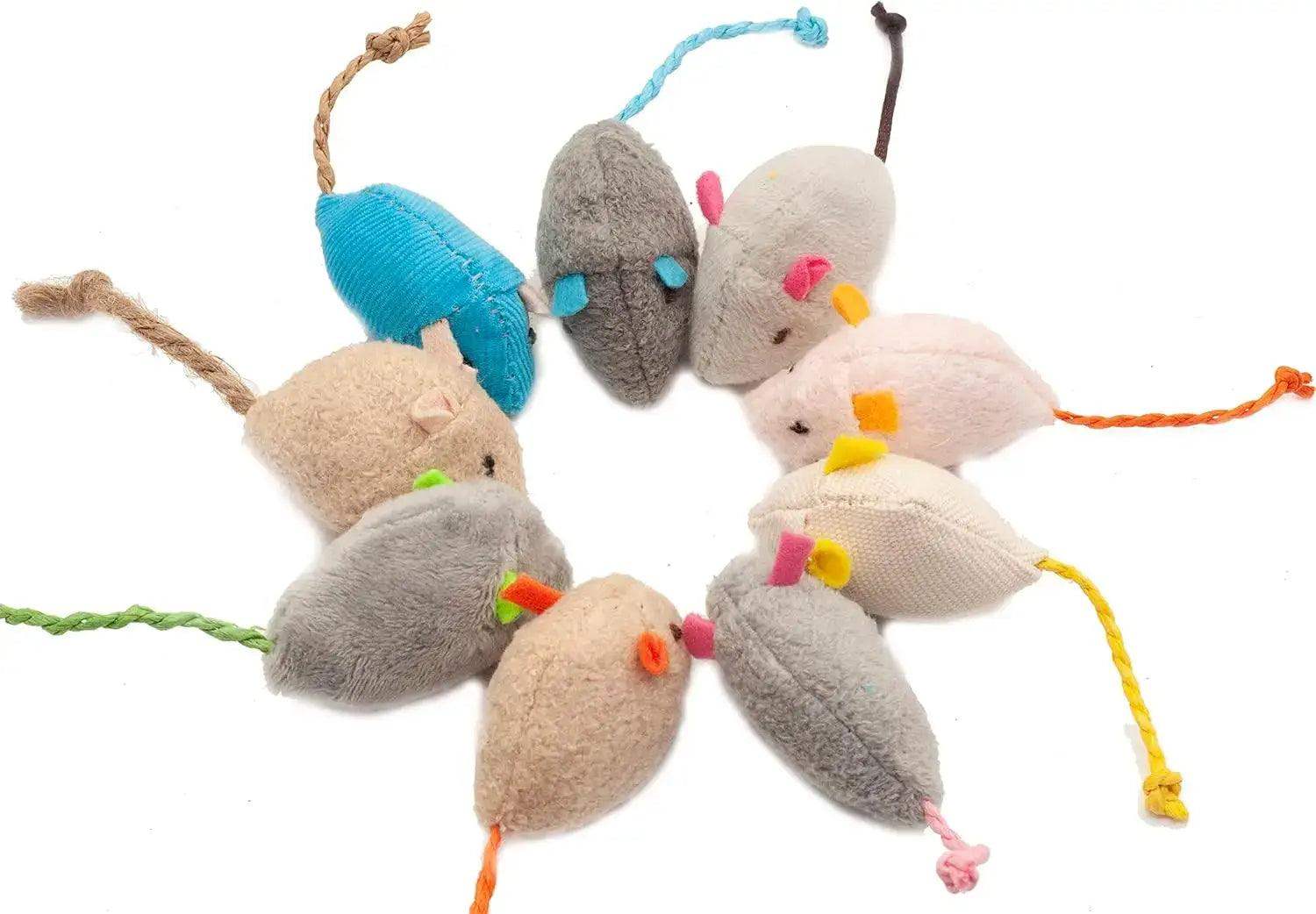 Premium Interactive Cat Rattle Mice Toys with Catnip - Sublake 