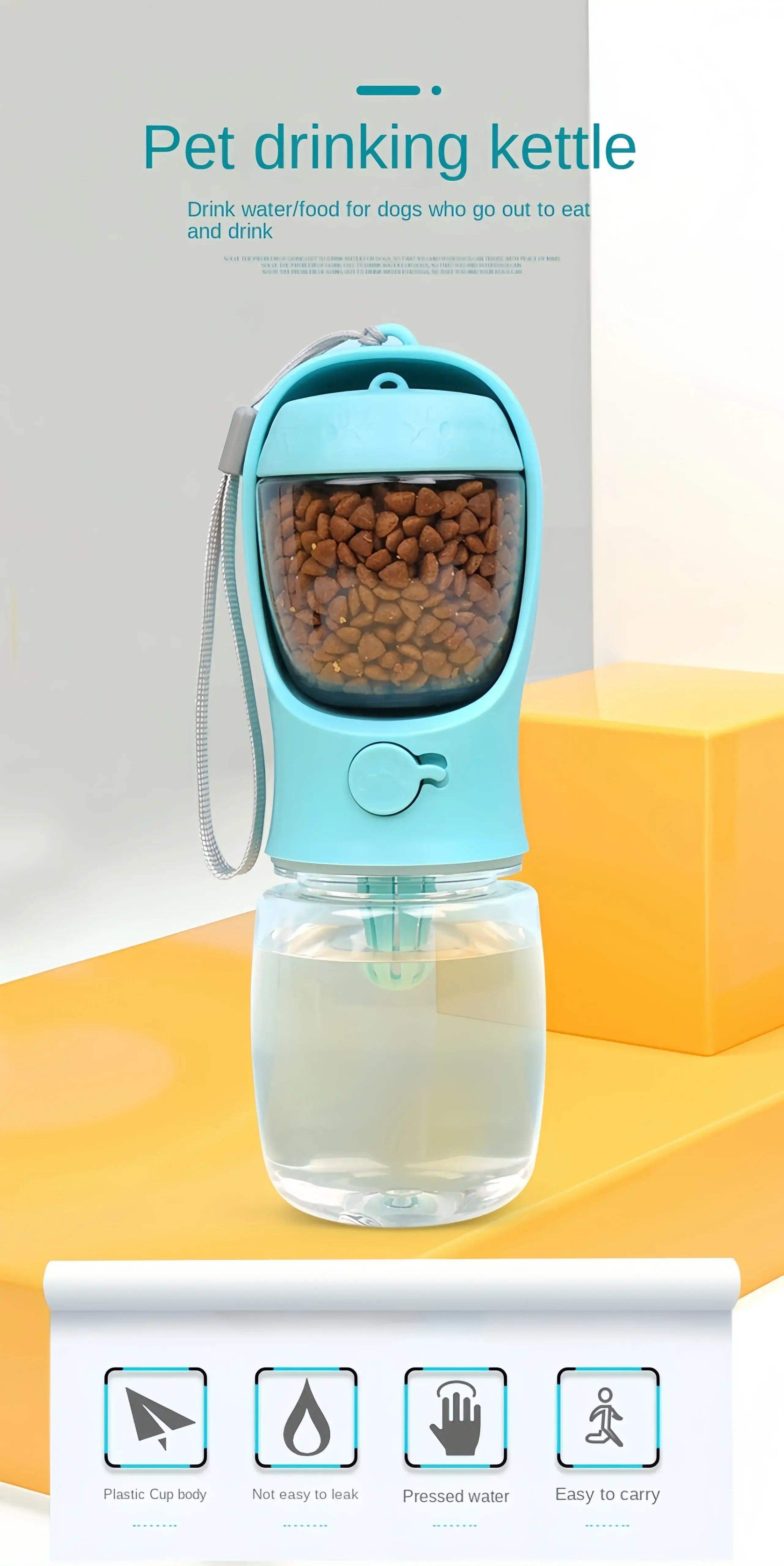 Portable Pet Bottle with Food Storage for Outdoors - Sublake 