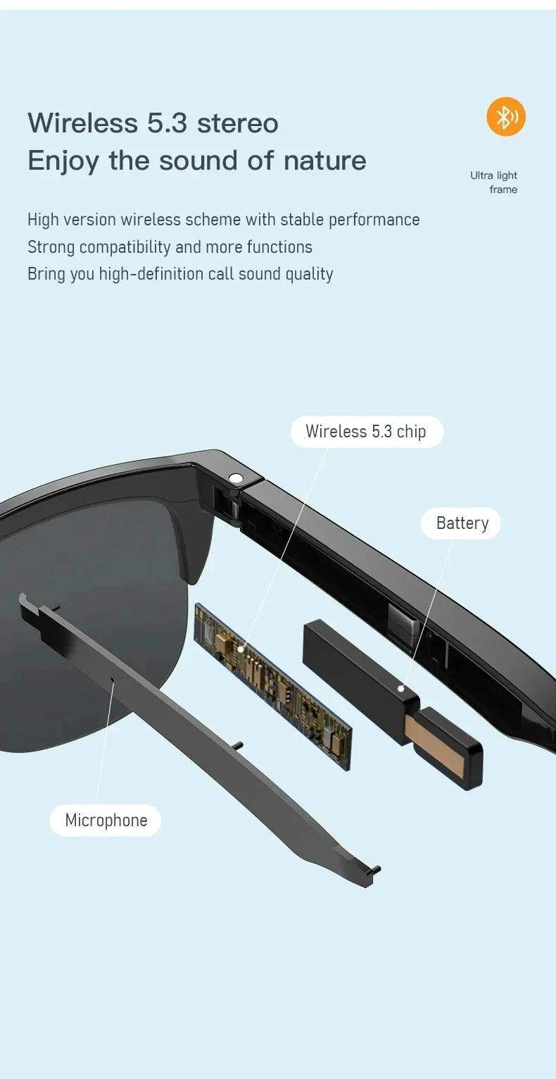 Unisex Smart Bluetooth Sunglasses with Call & UV Protection - Sublake 