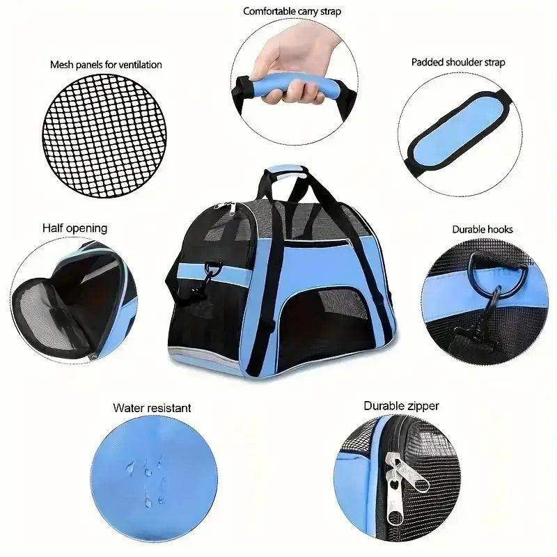 Portable Foldable Pet Travel Carrier Bag Mesh Safe - Sublake 