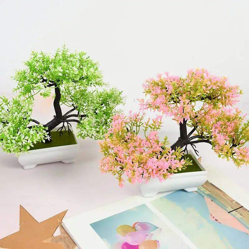 Artificial Plants Bonsai Small Tree Pot Fake Plant Flowers Potted Ornaments For Home Room Table Decoration Hotel Garden Decor - Sublake 
