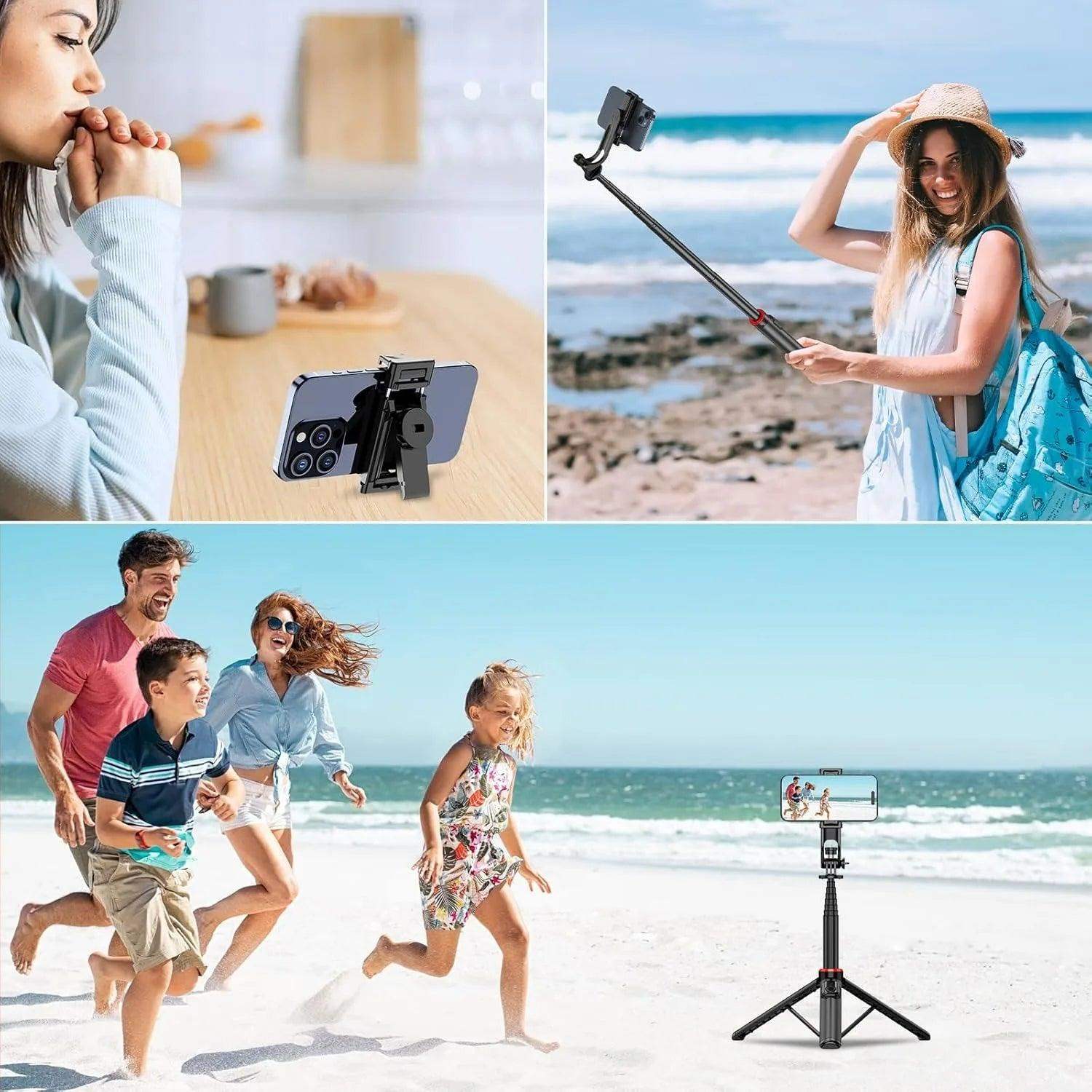 4-in-1 Selfie Stick Tripod – Wireless Remote & 360° Rotation - Sublake 