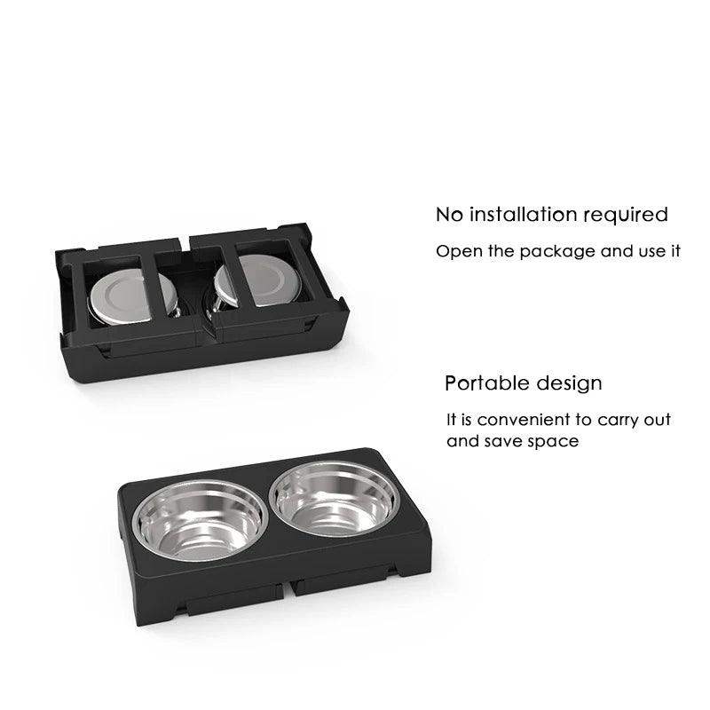 Elevated Dog Feeder with Adjustable Stand & Stainless Steel Bowls - Sublake 