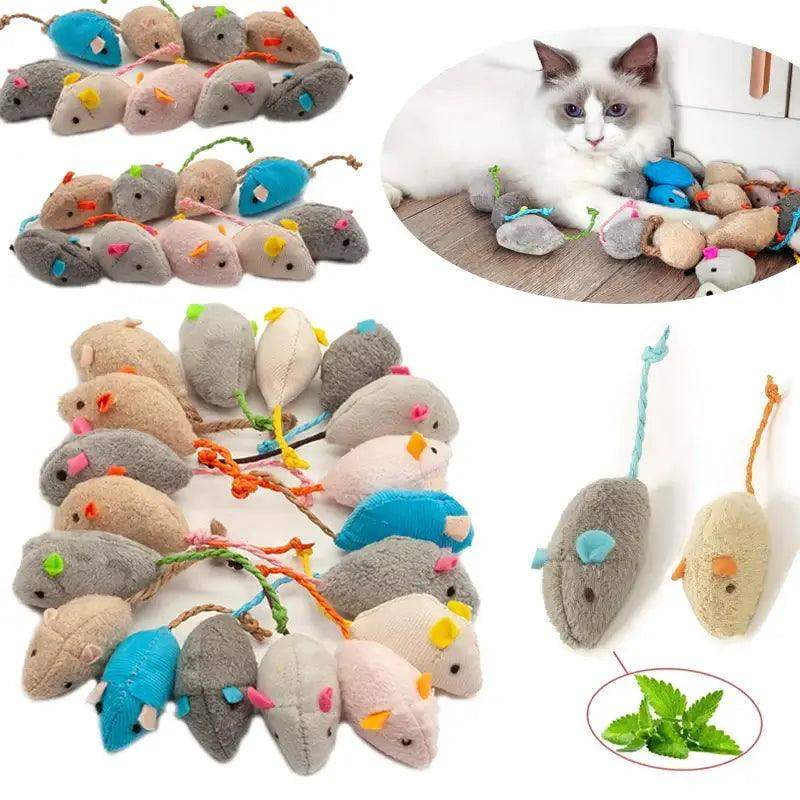 Premium Interactive Cat Rattle Mice Toys with Catnip - Sublake 