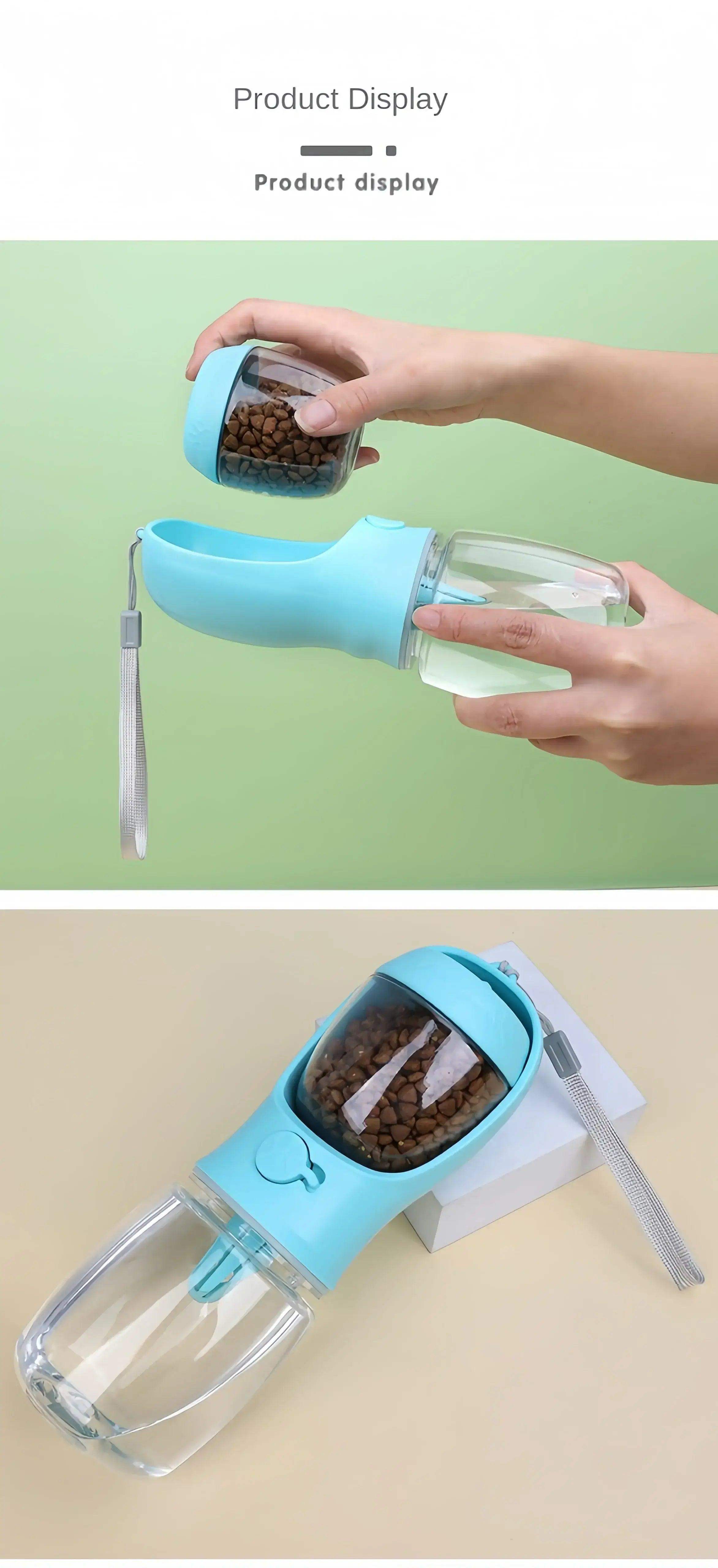 Portable Pet Bottle with Food Storage for Outdoors - Sublake 