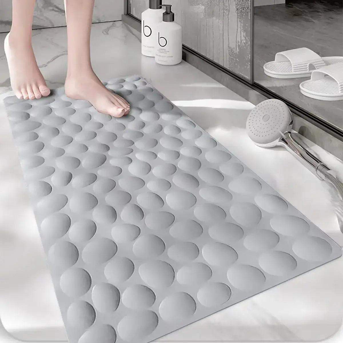 3D AntiSlip Cobblestone Embossed Bath Mat UltraDrying - Sublake 