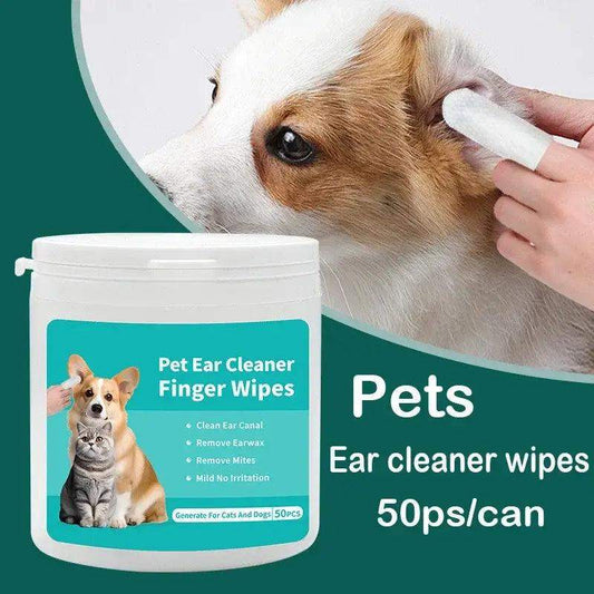 Deluxe Pet Ear Wipes 50 PCS – Mite Removal for Cats & Dogs - Sublake 