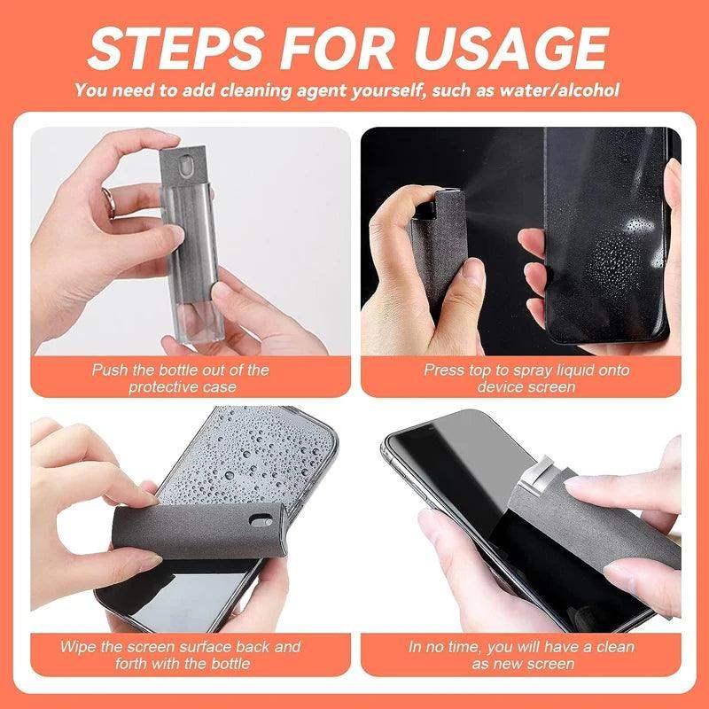 2-in-1 Microfiber Spray Screen Cleaner for All Devices - Sublake 