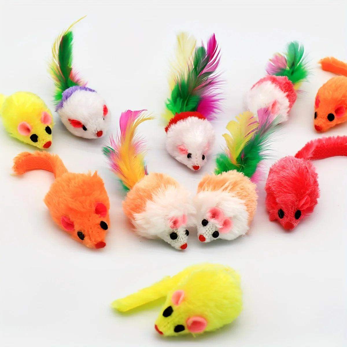 Premium Interactive Cat Rattle Mice Toys with Catnip - Sublake 
