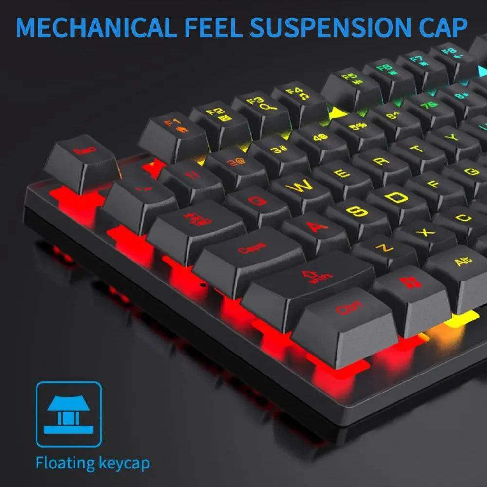 104‑Key Backlit Mechanical Keyboard & Wired Mouse Set - Sublake 
