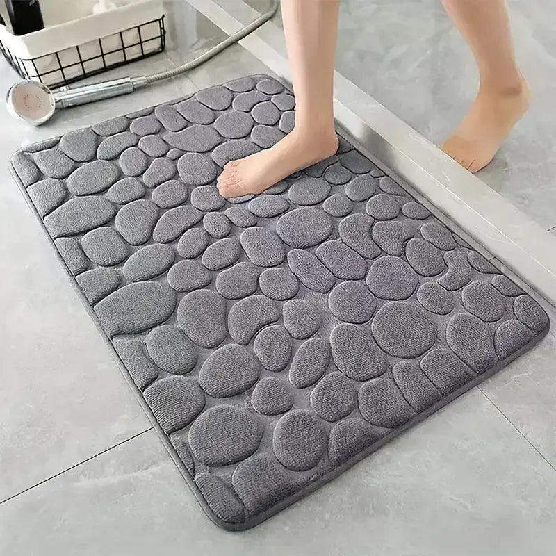 3D AntiSlip Cobblestone Embossed Bath Mat UltraDrying - Sublake 