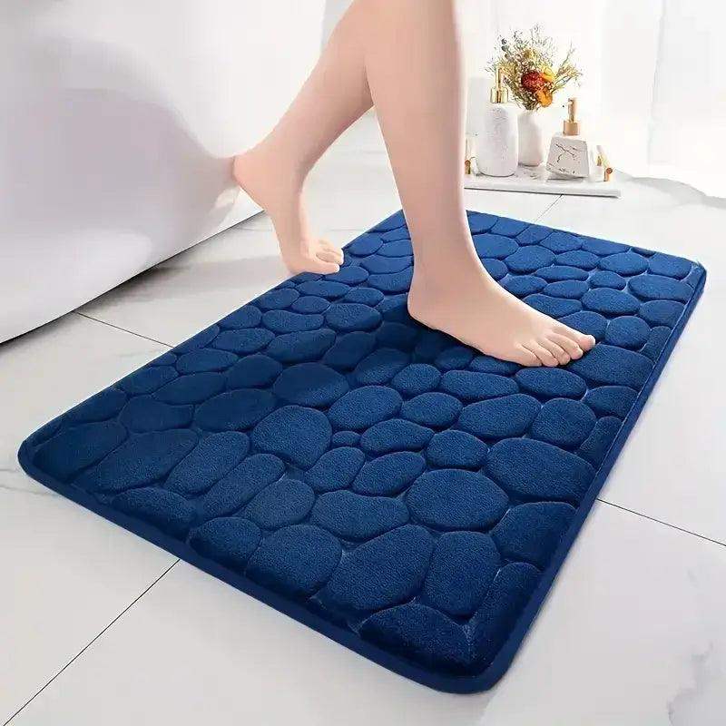 3D AntiSlip Cobblestone Embossed Bath Mat UltraDrying - Sublake 