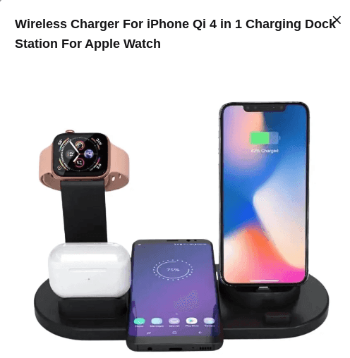 4 In 1 Charging Station for all phone - Black // Sublake 