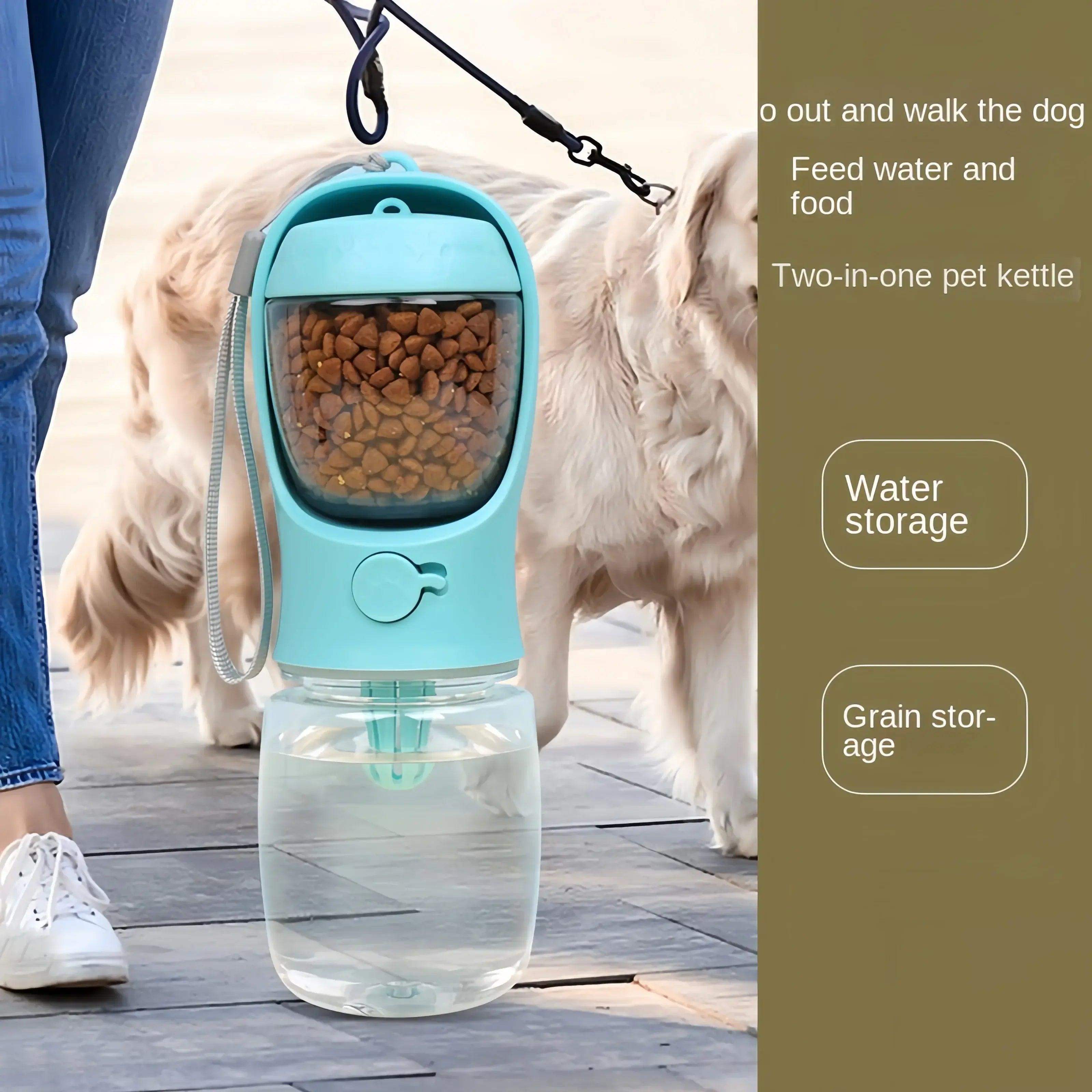 Portable Pet Bottle with Food Storage for Outdoors - Sublake 