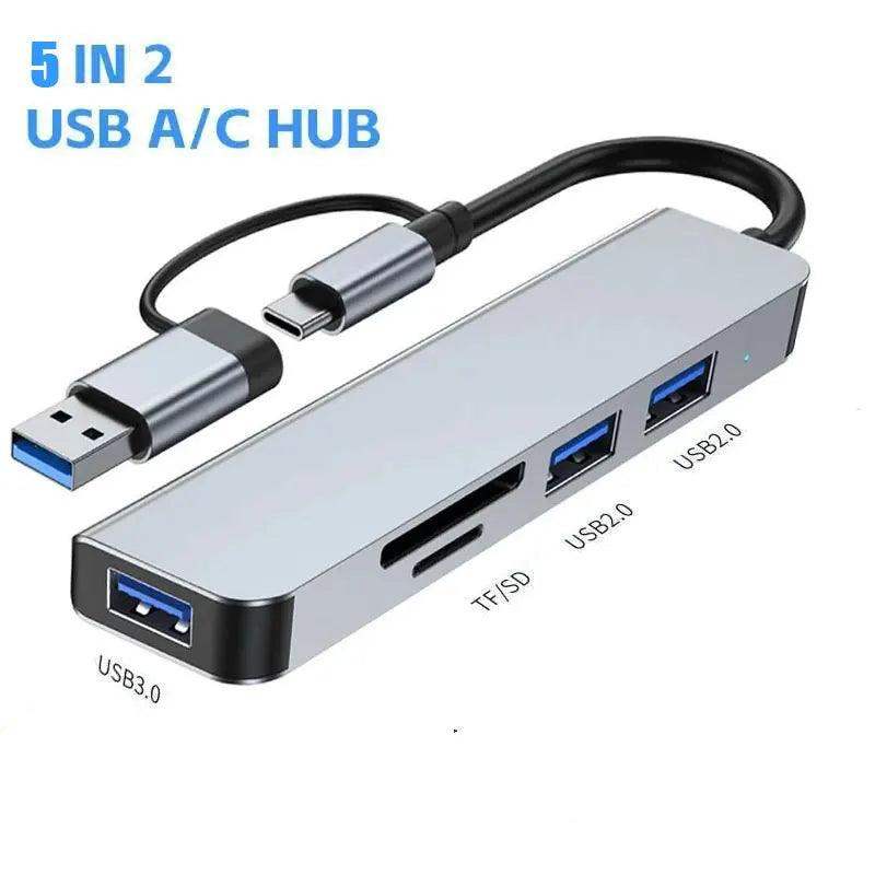 8-in-1 Type‑C USB Hub with USB 3.0 & SD Card Slots - Sublake 