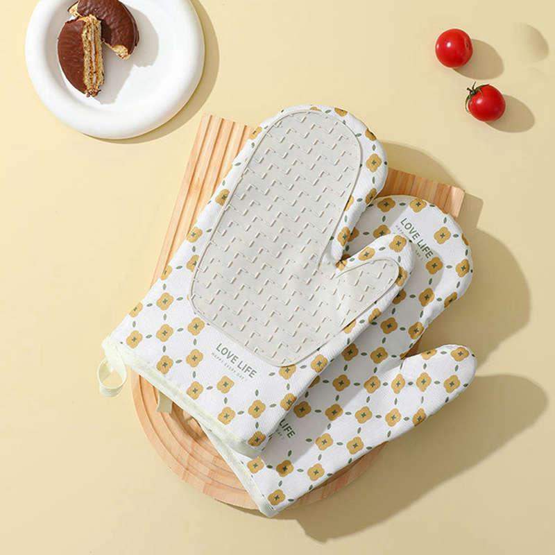 Thick cotton anti-scald gloves - White / 1Pair // Sublake 