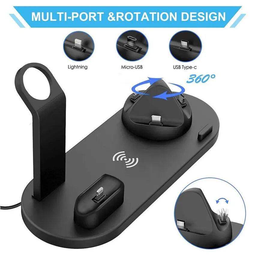 4 In 1 Charging Station for all phone - Black // Sublake 