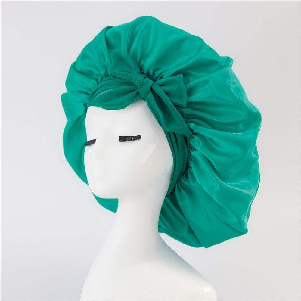 Silk and satin nightcap with tie - Green // Sublake 